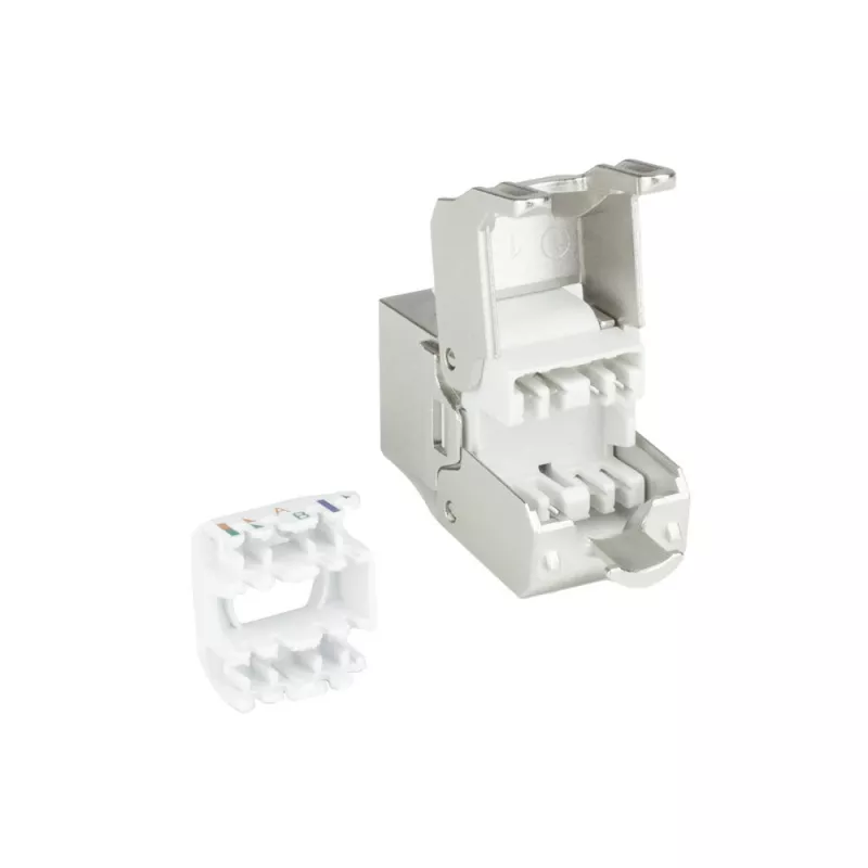 ACT Keystone zásuvka RJ45 CAT6A chránená bez nástroja s krytkou proti prachu