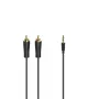 Hama 00205261 audiokábel 3 m 2 x RCA 3,5 mm čierna