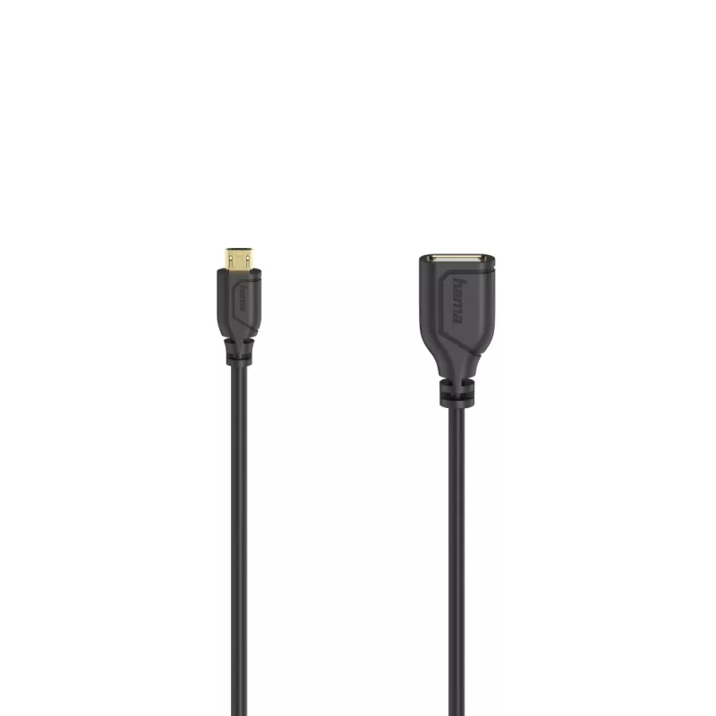 Hama Flexi-schlank USB kábel USB 2.0 0,15 m Micro-USB A USB A čierny