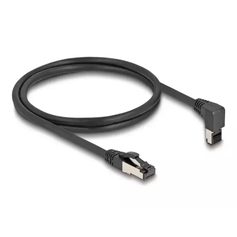 Sieťový kábel DeLOCK RJ45 Cat.8.1 90° ohnutý nahor 10 m čierny
