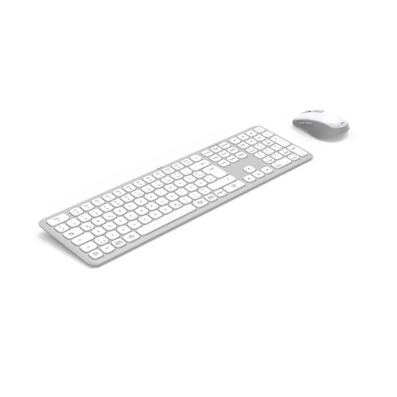 Hama WKM-550 00173066 súprava klávesnice a myši pre viac zariadení, bezdrôtová, RF + Bluetooth, QWERTZ nemecká, biela