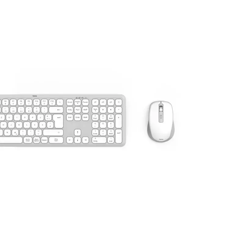 Hama WKM-550 00173066 súprava klávesnice a myši pre viac zariadení, bezdrôtová, RF + Bluetooth, QWERTZ nemecká, biela
