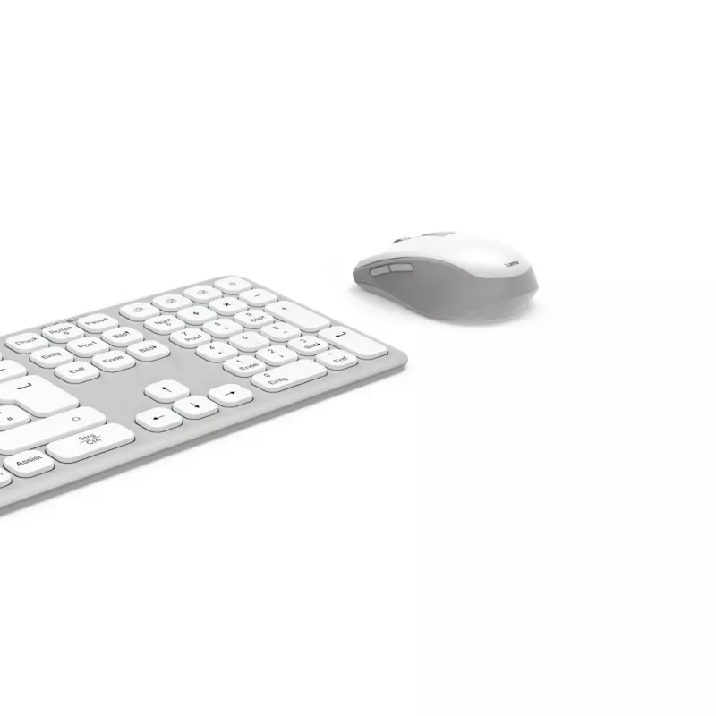 Hama WKM-550 00173066 súprava klávesnice a myši pre viac zariadení, bezdrôtová, RF + Bluetooth, QWERTZ nemecká, biela