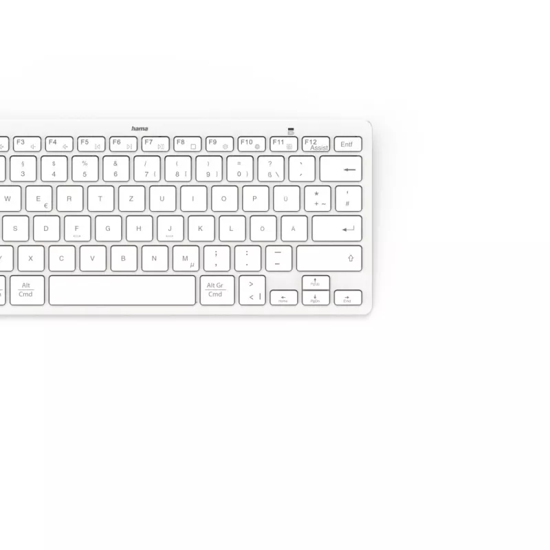 Hama Travel 400 QWERTZ nemecká Bluetooth sivá, biela
