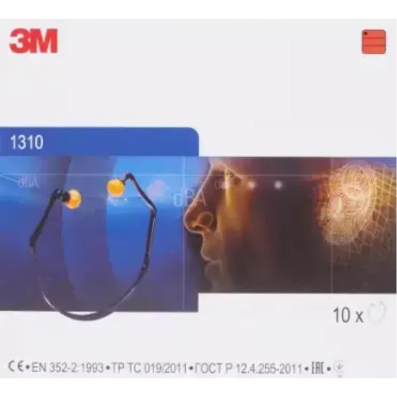 3M 1310 chránič sluchu s oblúkom, modrý oblúk, oranžové štuple