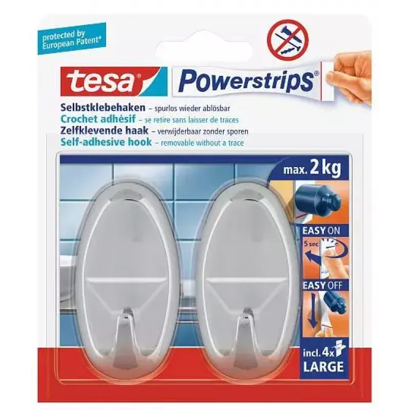 Vešiak na uteráky TESA 58050-00012 Indoor chróm 2 ks