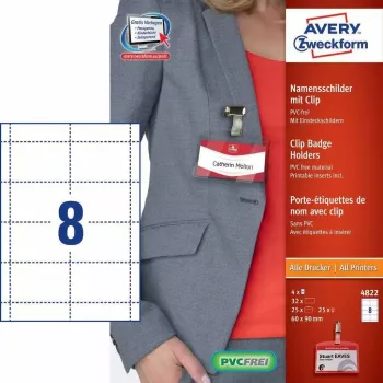 Nelepiaca etiketa AVERY 4822 transparentná biela obdĺžniková 32 ks