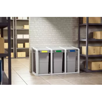 Odpadkový kôš Hailo ProfiLine Öko XL obdĺžnikový plast sivý