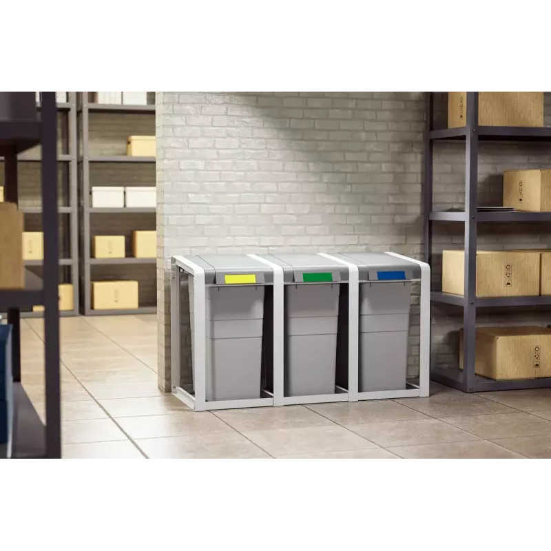 Odpadkový kôš Hailo ProfiLine Öko XL obdĺžnikový plast sivý