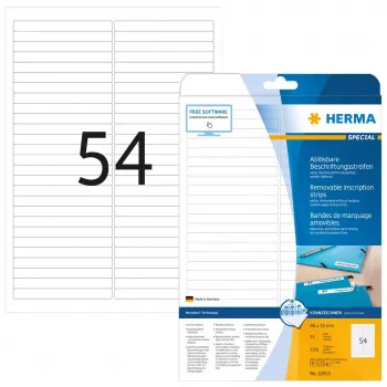 HERMA Odnímateľné označovacie prúžky A4 96x10 mm biele
