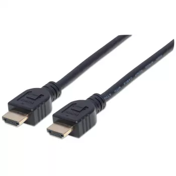 Manhattan HDMI 4K@60Hz kábel s Ethernetom - CL3 certifikovaný, 3 m, vhodný pre inštaláciu do steny, pre VŠETKY 4K a 1080p/HD aplikácie – na okamžitý upgrade alebo aby ste boli pripravení, keď to budete potrebovať, konektor-konektor, čierny, Ultra HD 4k x 2k, doživotná záruka, Premium High Speed
