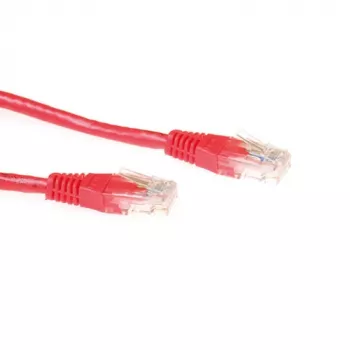 ACT červený 3 m U/UTP CAT6A patch kábel s RJ45 konektormi