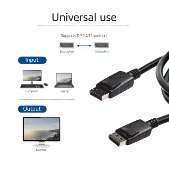 ACT 0,5 metra DisplayPort kábel samec – samec, napájací pin 20 prepojený