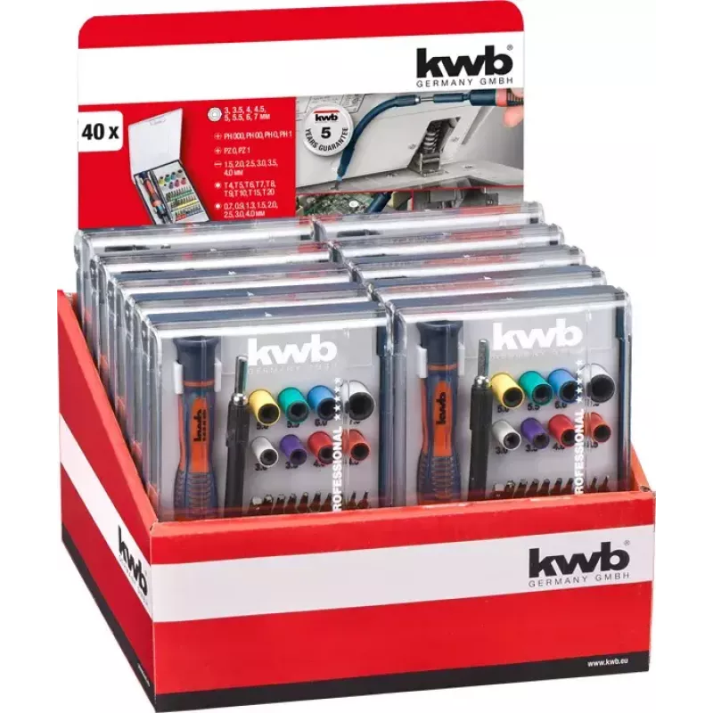 KWB 115700 Sada skrutkovacích bitov, 40 ks