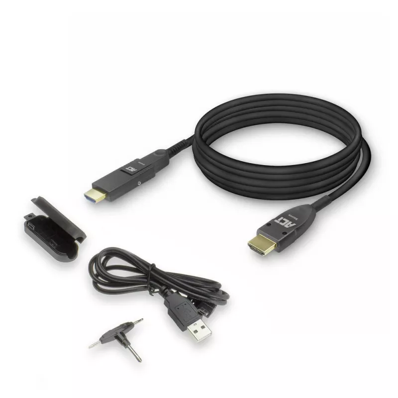 ACT 15 metrov HDMI High Speed 4K aktívny optický kábel s odnímateľným konektorom v2.0 HDMI-A konektor samec - HDMI-A konektor samec