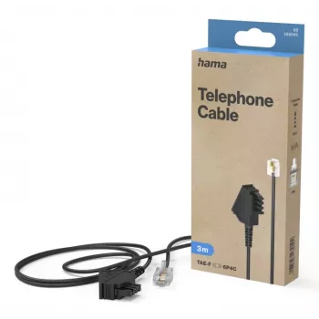 Hama 00300045 telefónny kábel 3 m čierna