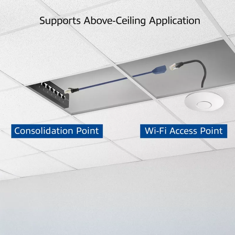 ACT modrý 1 meter LSZH S/FTP CAT6A MPTL predlžovací kábel bez aretačných západiek s RJ45 konektormi