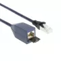ACT modrý 2 metre LSZH S/FTP CAT6A MPTL predlžovací kábel s ochranou aretačných západiek RJ45 konektory