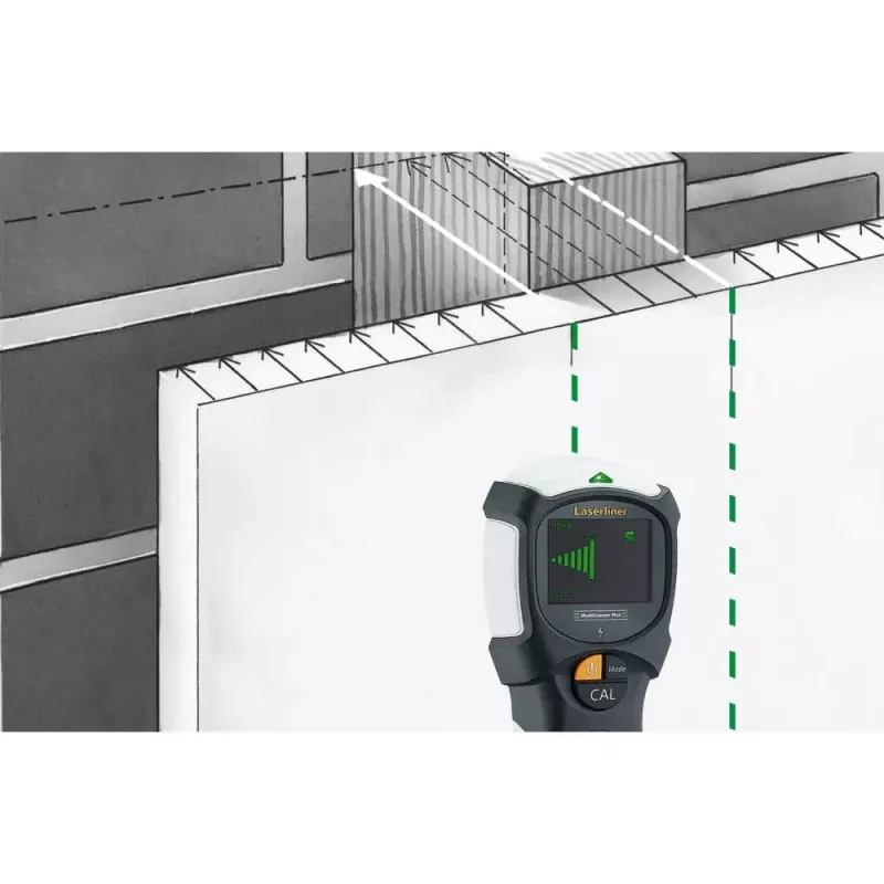 Laserliner MultiScanner Plus digitálny multidetektor železný kov elektrické vedenie kov neželezný kov drevo