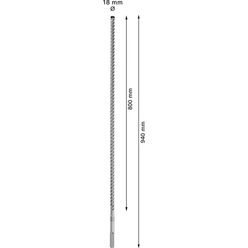 SDS-max vrták Bosch Expert 18 mm x 940 mm pre ťažké betónové vŕtacie práce