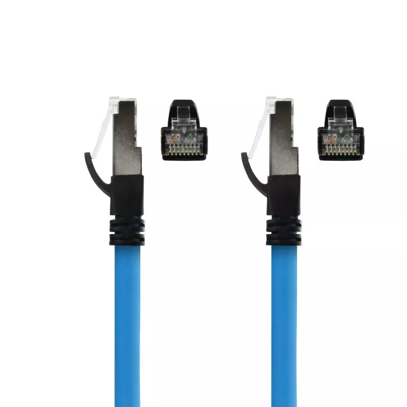 Sieťový kábel ACT Industrial 5,00 m RJ45 konektor samec na RJ45 konektor samec Cat6A čierny modrý