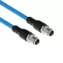 ACT Industrial 1,50 m senzorový kábel M12X 8-pólový konektor samec na M12X 8-pólový konektor samec, Superflex SF/UTP TPE kábel, tienený