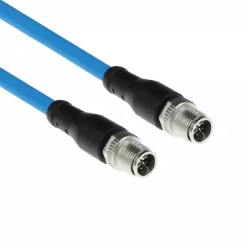 ACT Industrial 5,00 m senzorový kábel M12X 8-pólový konektor samec na M12X 8-pólový konektor samec, Superflex SF/UTP TPE kábel, tienený