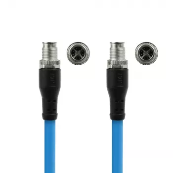 ACT Industrial 5,00 m senzorový kábel M12X 8-pólový konektor samec na M12X 8-pólový konektor samec, Superflex SF/UTP TPE kábel, tienený