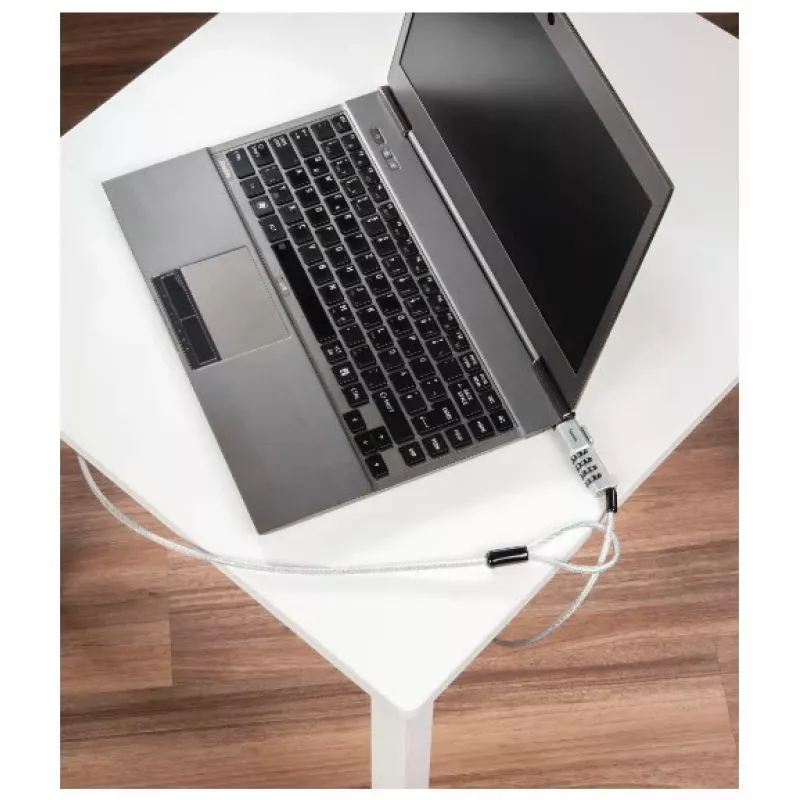 Hama Nano Kombinačný zámok na notebook, 4-miestny, uhlíková oceľ, strieborný
