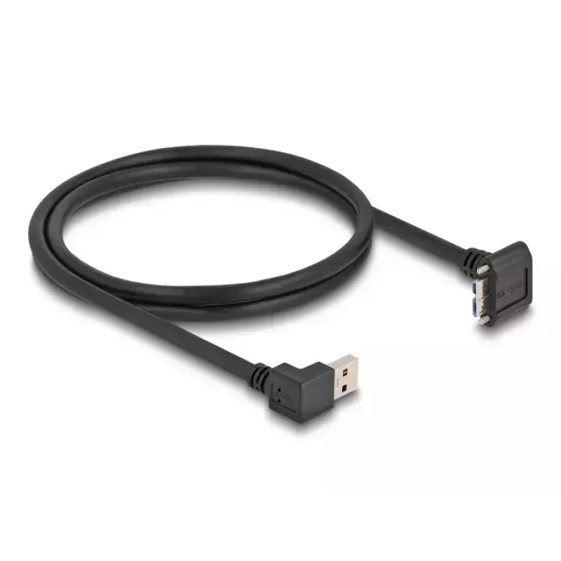 DeLOCK USB kábel USB Type-A konektor samec 90° dole na Micro-B konektor samec 1 m čierny