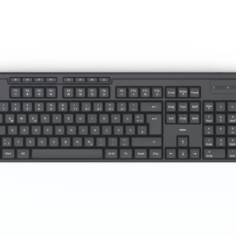 Hama WK-200 klávesnica Home/Office RF Wireless QWERTZ nemecká čierna