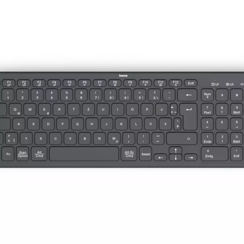 Hama WK-300 klávesnica Home/Office RF Wireless + Bluetooth QWERTZ čierna