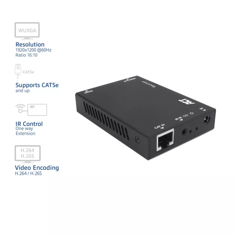 Prijímač ACT AC7853 HDMI cez CATx – prijímač HDMI signálu cez Ethernet až do 150 m