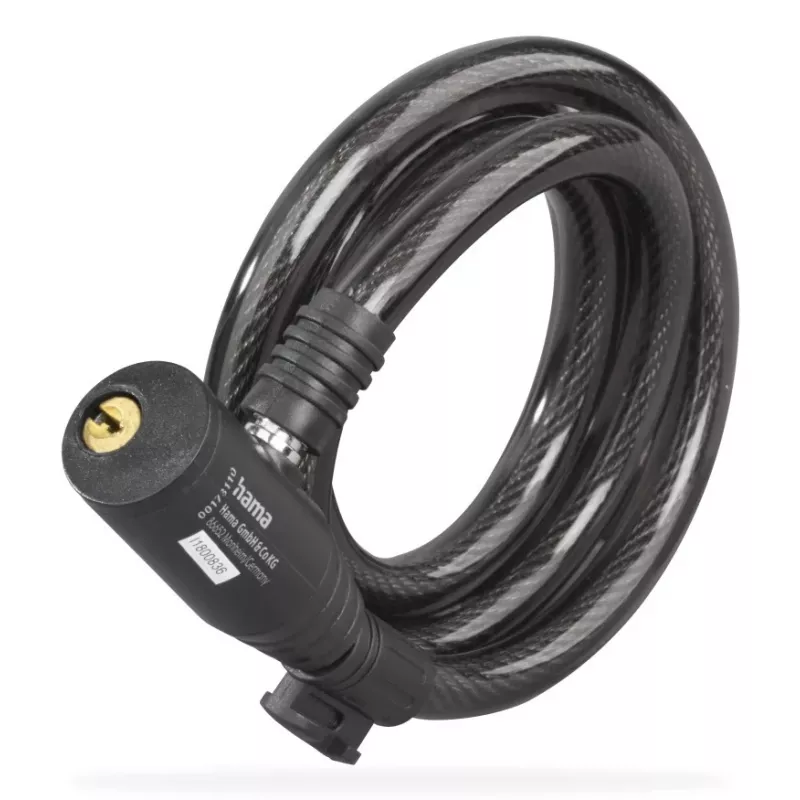 Hama 00178136 cyklistický zámok čierny 1200 mm káblový zámok