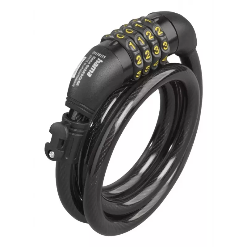 Hama 00178135 cyklistický zámok čierny 1200 mm káblový zámok