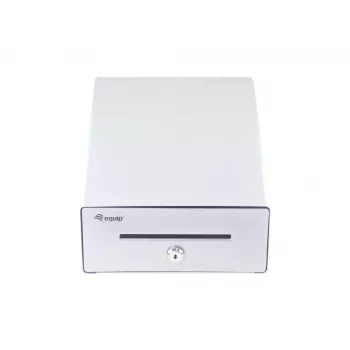 Equip zásuvka pokladne pre pokladničné systémy (POS), 4 priehradky na bankovky/4 na mince, vyberateľné otvory na mince, RJ11 pripojenie, hliník