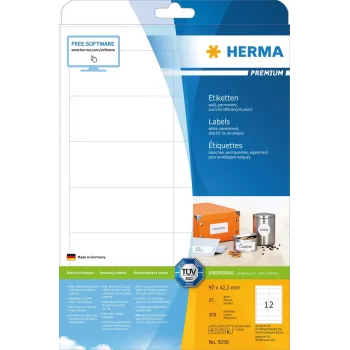 Samolepiaca etiketa do tlačiarne HERMA Labels Premium A4 97x42,3 mm