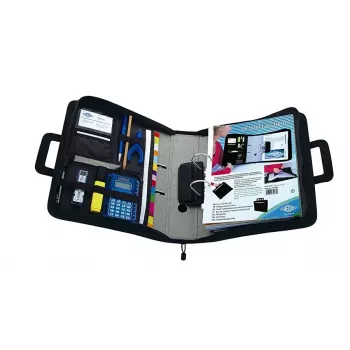 WEDO personal organizer 58 601 — dokumentová taška z plastu a polyesteru pre A4 s priehradkou na vizitky, čierna