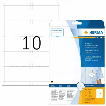 Menovky do držiaka HERMA A4 90x54 mm biele kartón 250 ks