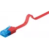 Plochý patch kábel Goobay CAT 6A U/UTP červený 0,5 m