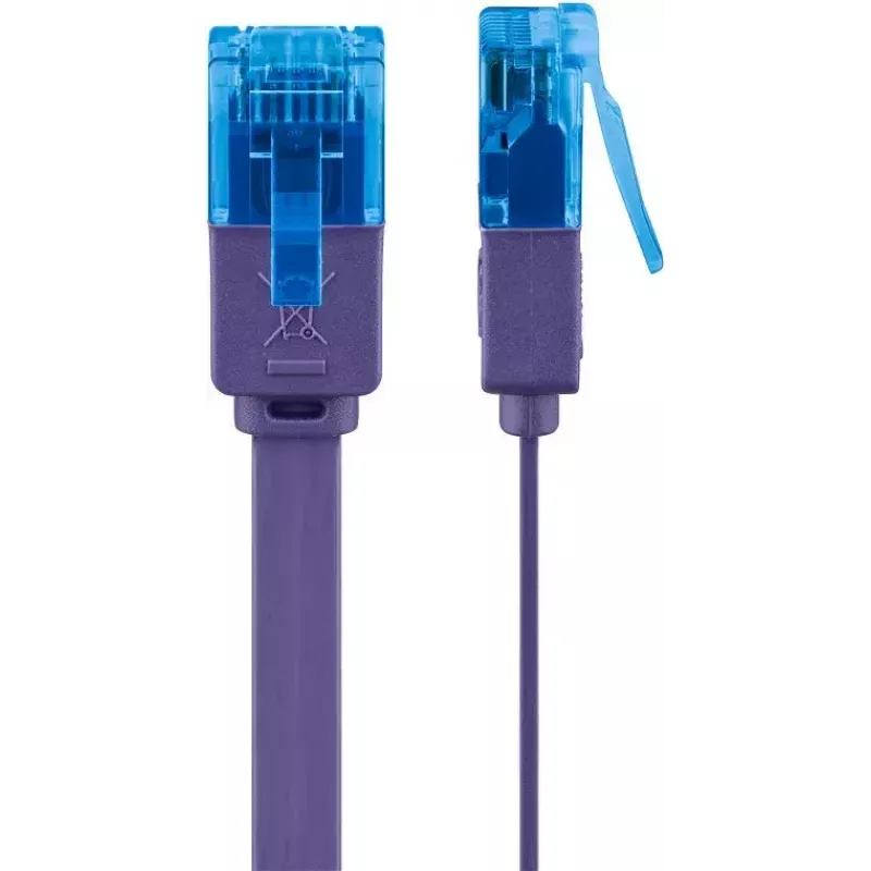 Plochý patch kábel Goobay CAT 6A U/UTP fialový 1m