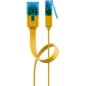 Plochý patch kábel Goobay CAT 6A U/UTP žltý 2m