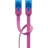 Plochý patch kábel Goobay CAT 6A U/UTP magenta 2m