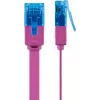 Plochý patch kábel Goobay CAT 6A U/UTP magenta 2m