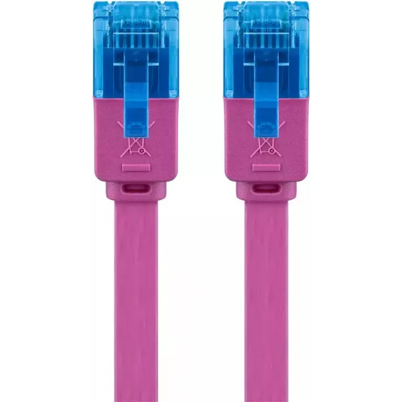 Plochý patch kábel Goobay CAT 6A U/UTP magenta 2m