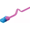 Plochý patch kábel Goobay CAT 6A U/UTP magenta 2m