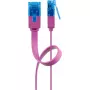 Plochý patch kábel Goobay CAT 6A U/UTP magenta 2m