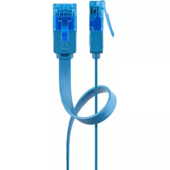 Plochý patch kábel Goobay CAT 6A U/UTP modrý 3m
