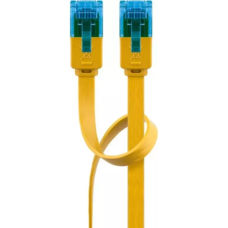 Plochý patch kábel Goobay CAT 6A U/UTP žltý 3m