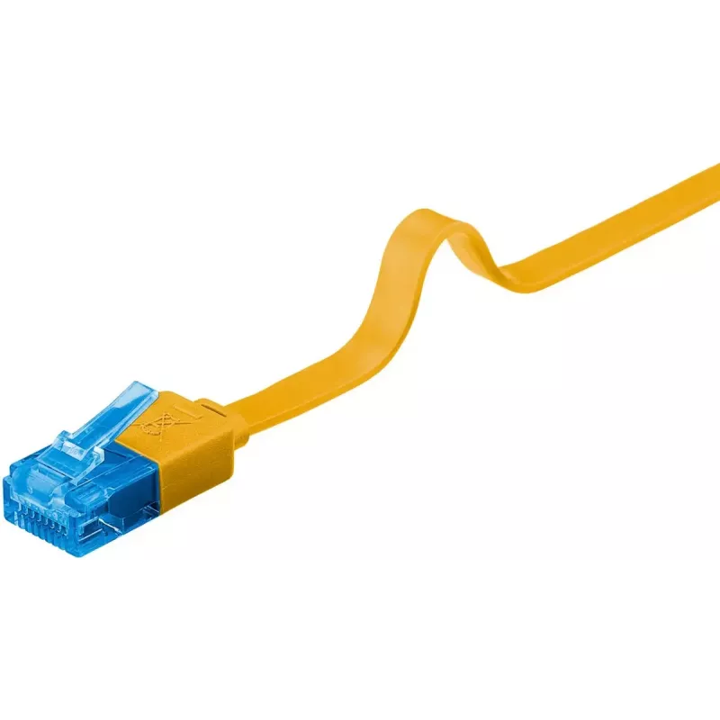 Plochý patch kábel Goobay CAT 6A U/UTP žltý 3m